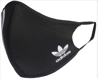 ADIDAS FACE COVER 3-STRIPES: Reusable, Breathable Face Covering with Signature Adidas Style (Not for Medical Use)